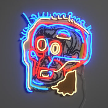 Untitled (Head) YP x Jean Michel Basquiat, LED neon sign