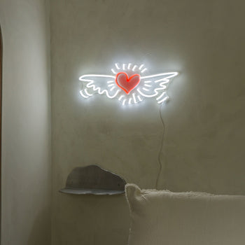 Wing Heart, YP x Keith Haring, LED neon sign