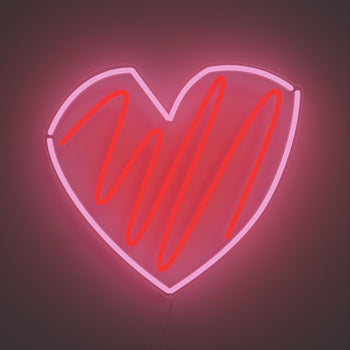Scribble Heart, LED neon sign