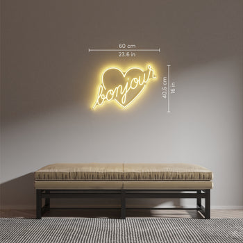 Bonjour by Jean André, LED neon sign