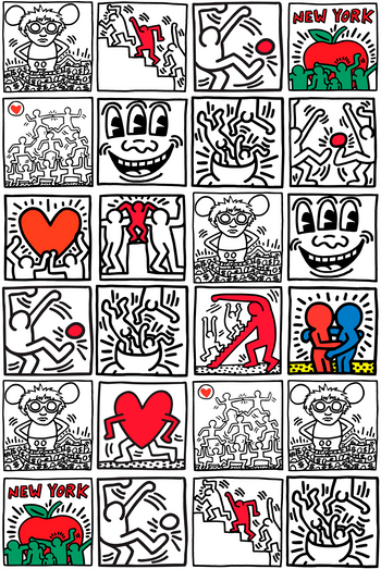 Comic Strip Wallpaper, YP x Keith Haring