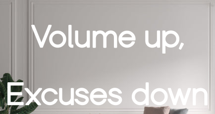 Custom text: Volume up,

Excuses down