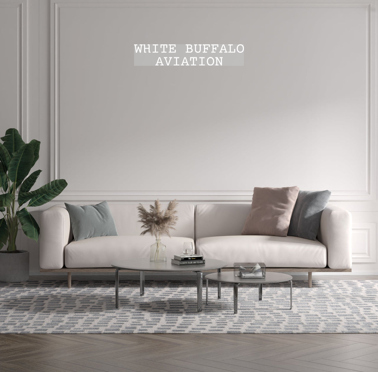 Custom text: WHITE BUFFALO
AVIATION