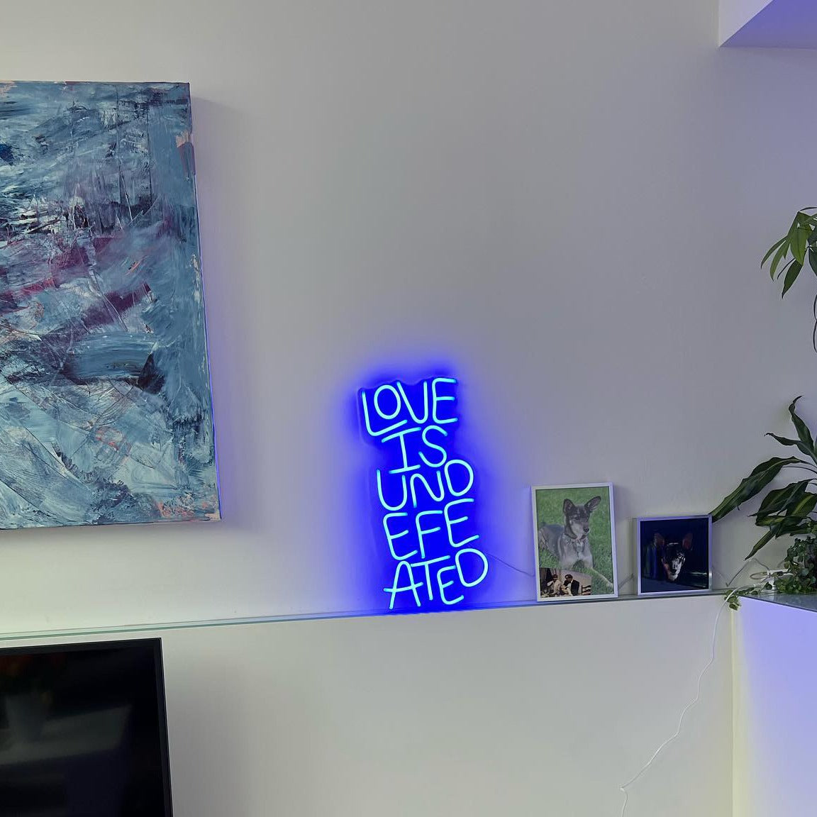 Love is Undefeated by Timothy Goodman, LED neon sign