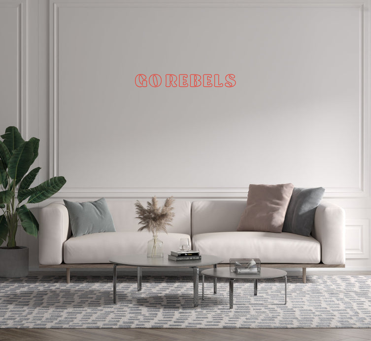 Custom text: GO REBELS - YELLOWPOP USA