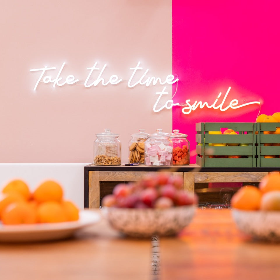 Take The Time To Smile by Smiley, LED neon sign
