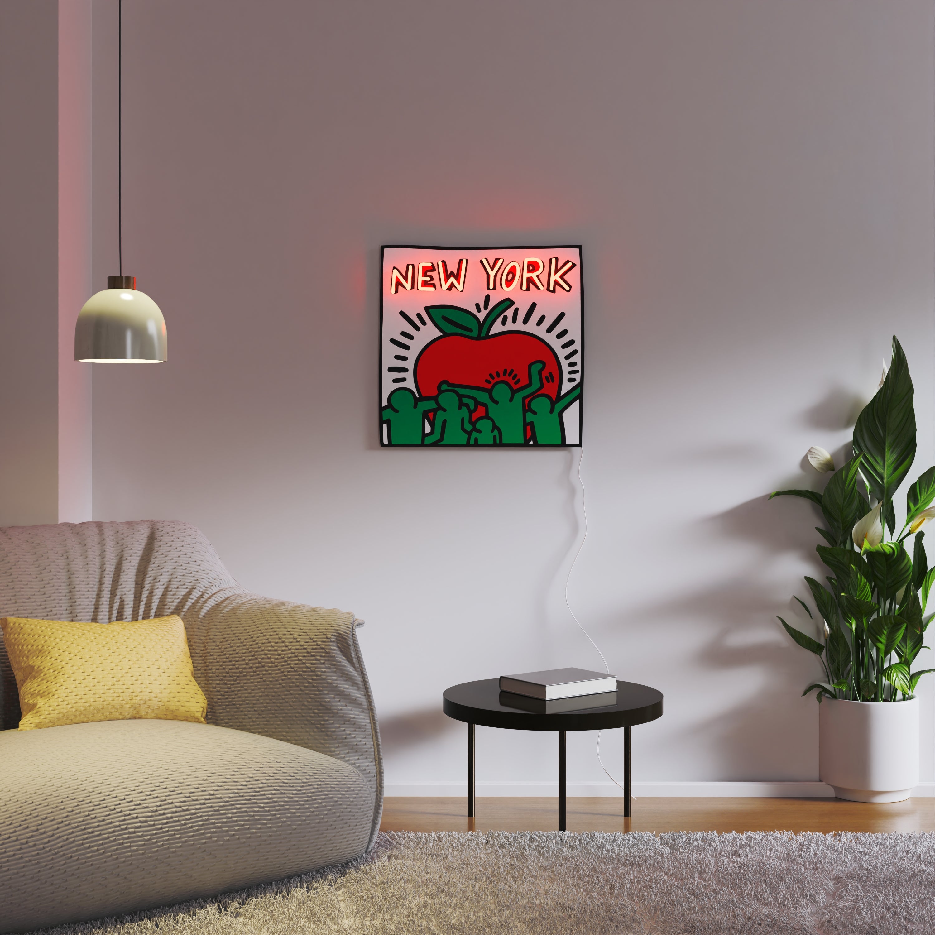 New York Yellowpop x Keith Haring, led neon sign