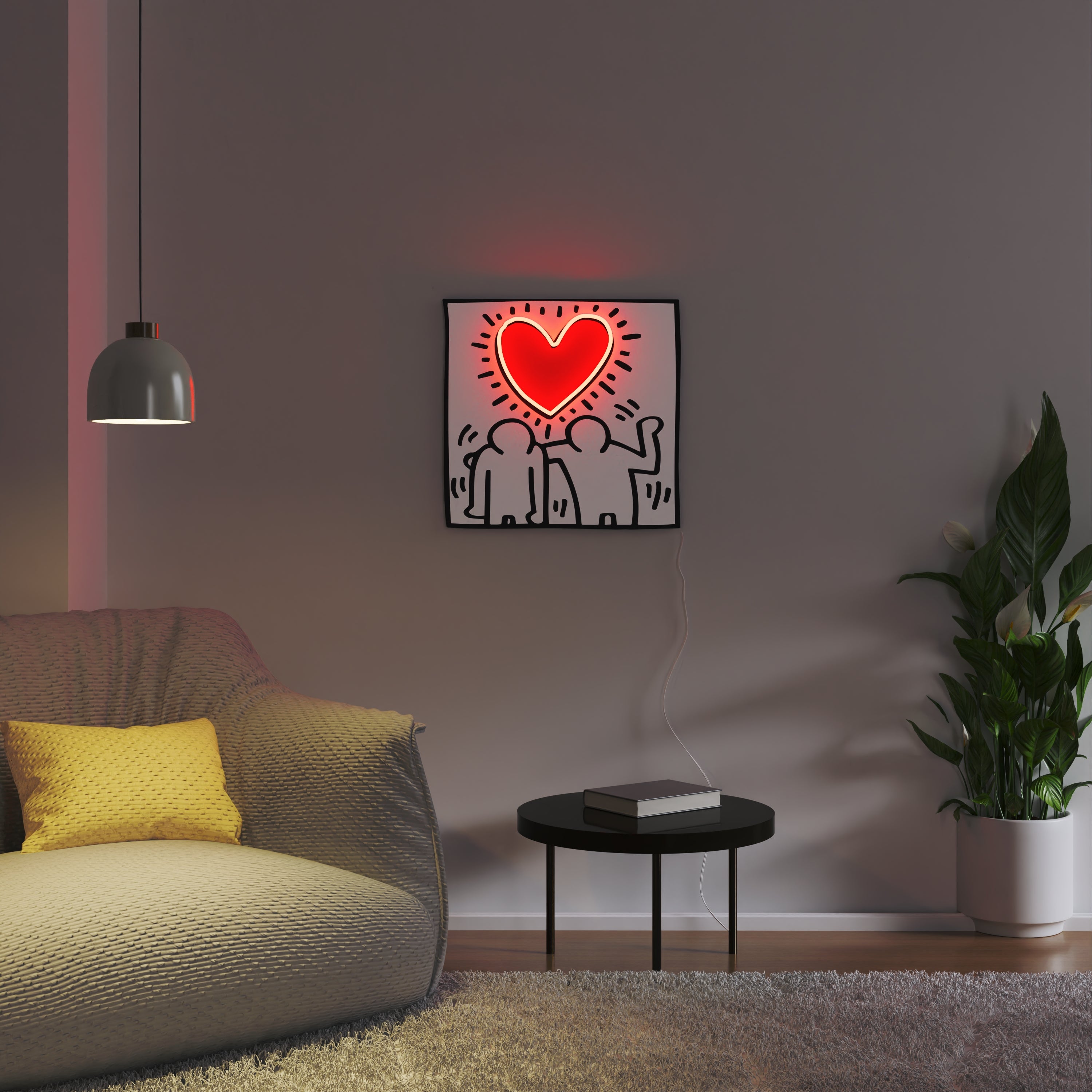 Love People Yellowpop x Keith Haring, led neon sign