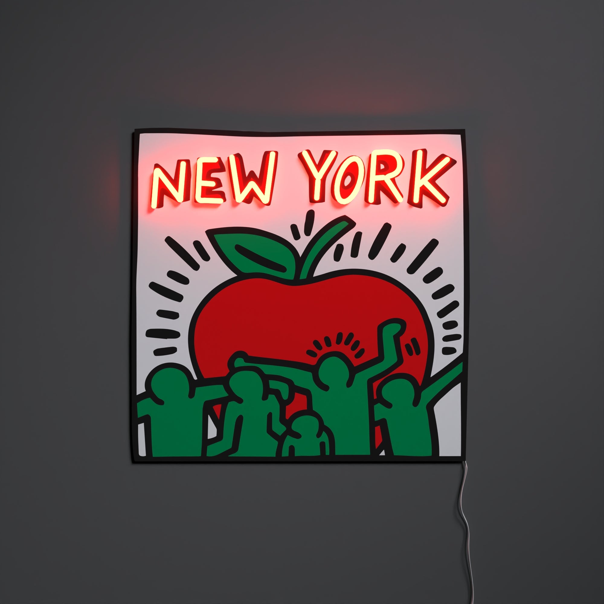 New York Yellowpop x Keith Haring, led neon sign