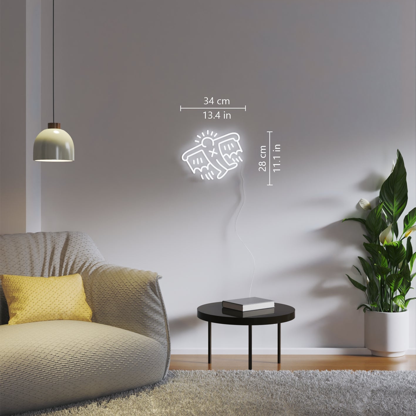 Flying Man Yellowpop x Keith Haring, led neon sign