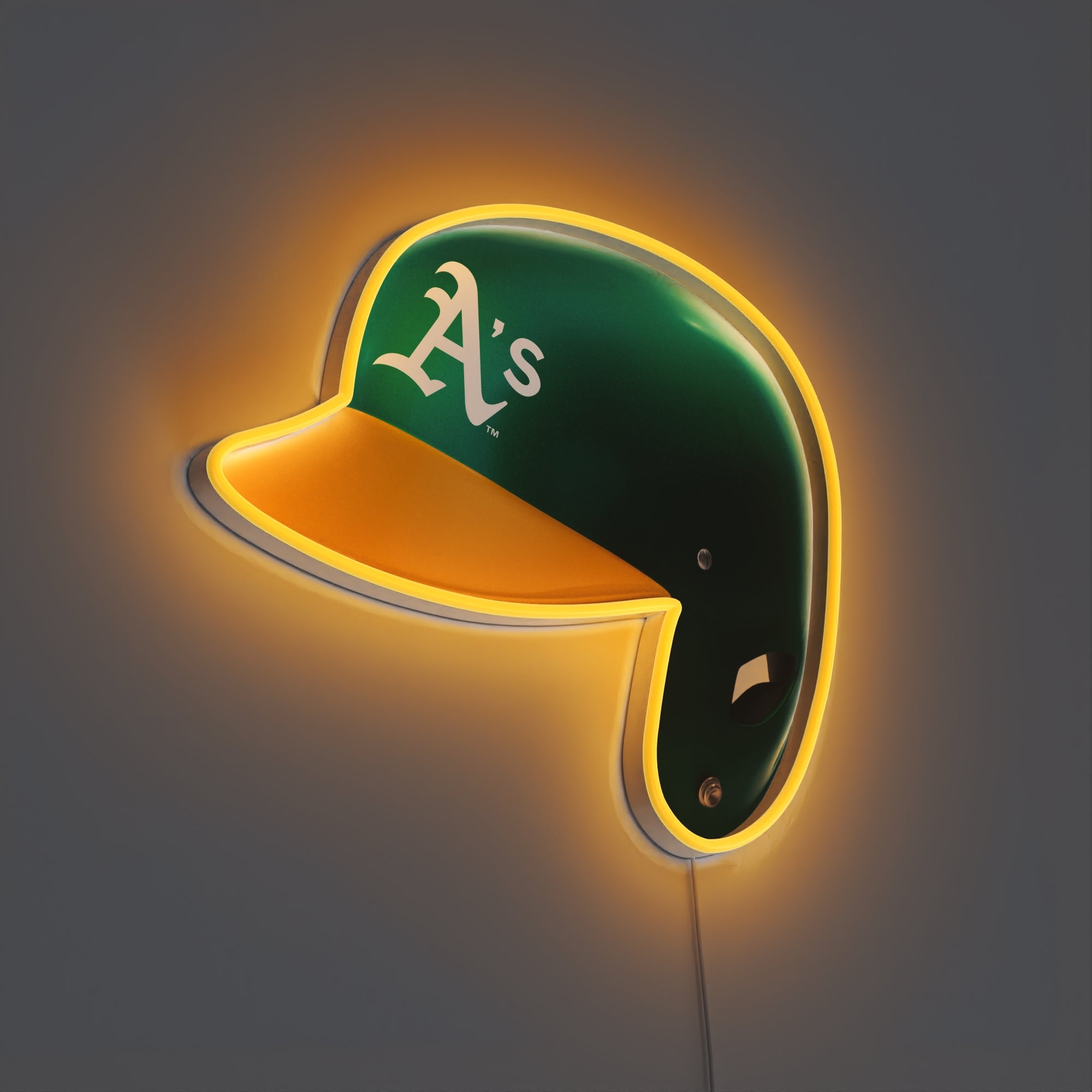 Oakland Athletics Helmet, LED neon sign