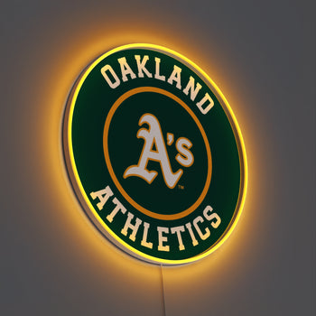 Oakland Athletics Rounded Logo, LED neon sign