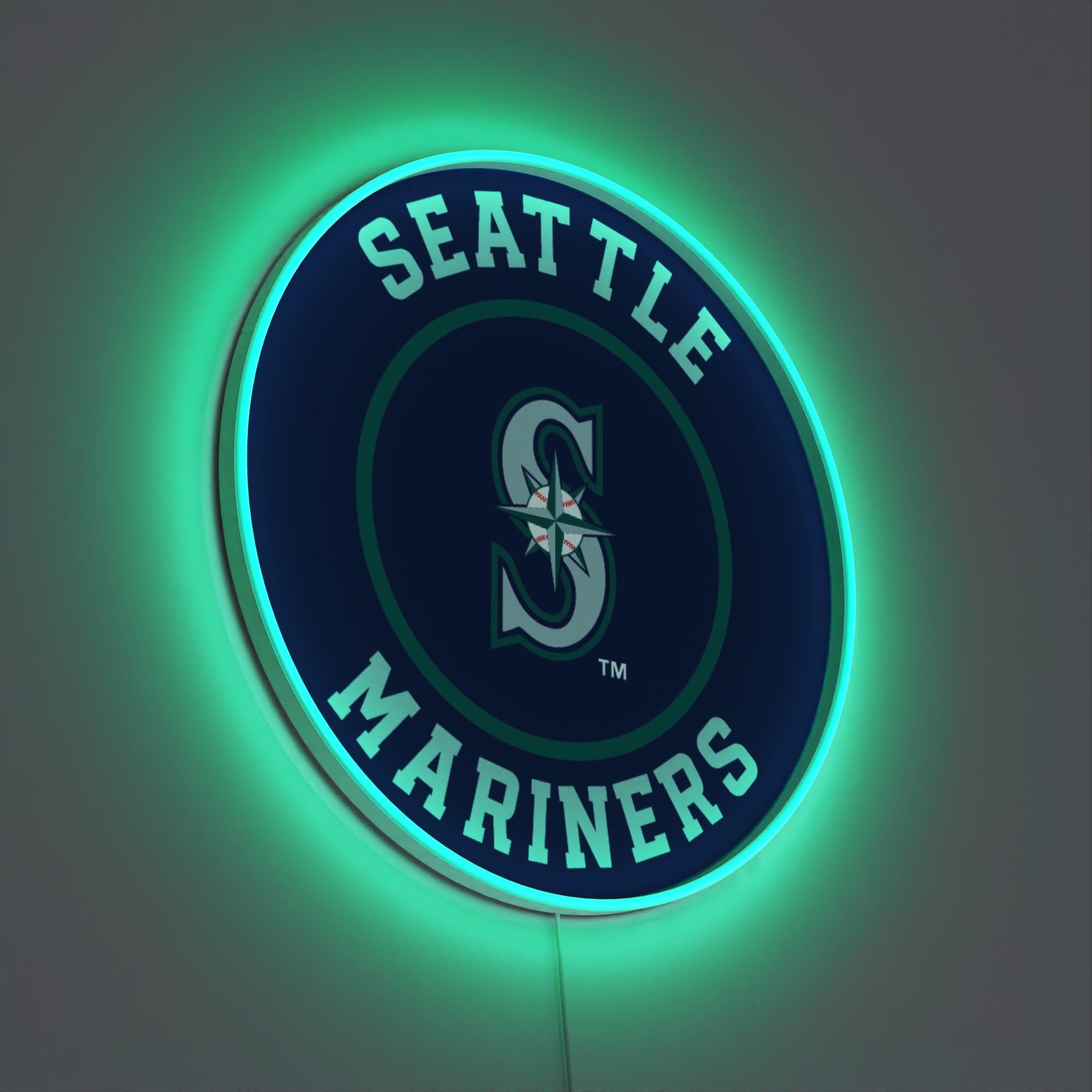 シアトルマリナーズの丸型ロゴ、LEDネオンサイン