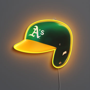 Oakland Athletics Helmet, LED neon sign