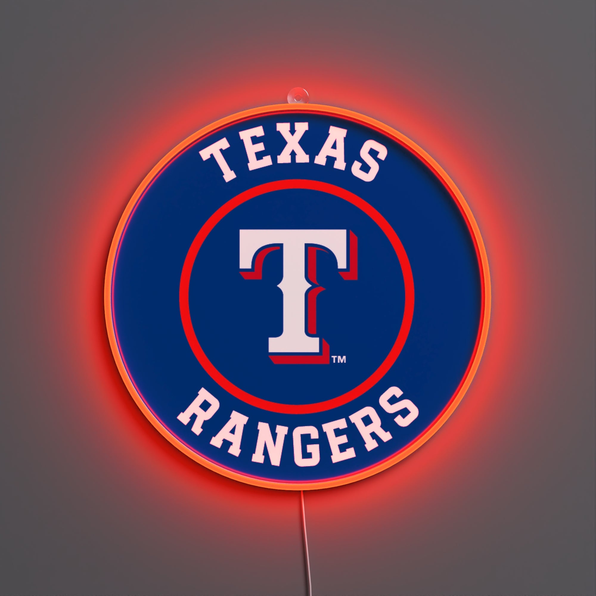 テキサス・レンジャーズの丸型ロゴ、LEDネオンサイン