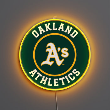 Oakland Athletics Rounded Logo, LED neon sign