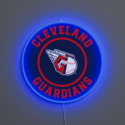 クリーブランド・ガーディアンズの丸型ロゴ、LEDネオンサイン