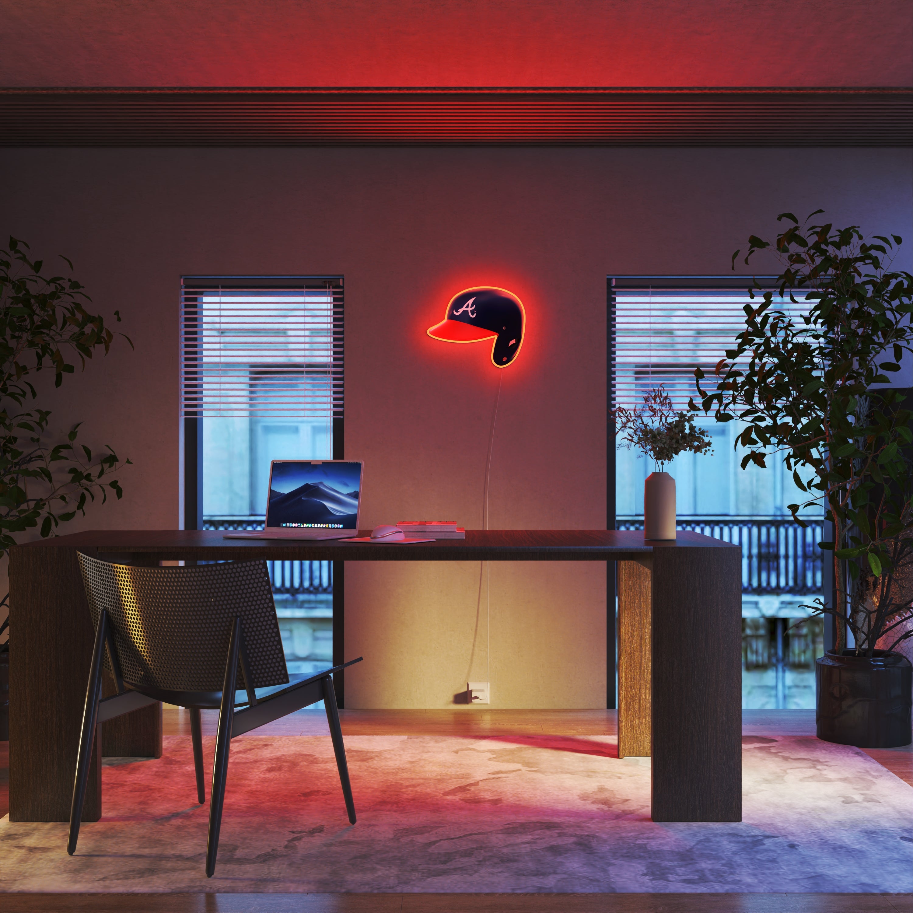 Atlanta Braves Helmet, LED neon sign