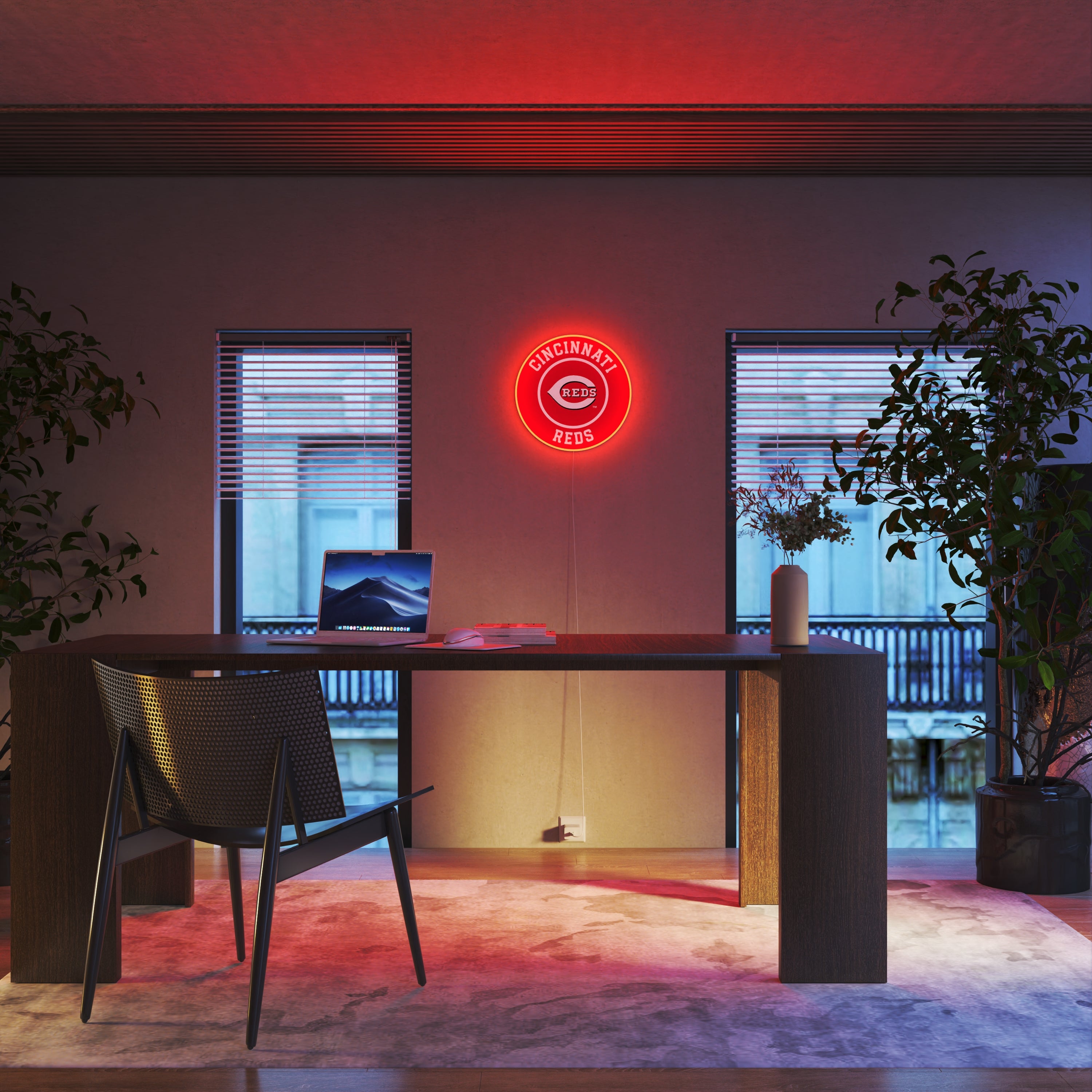 Cincinnati Reds Rounded Logo, LED neon sign