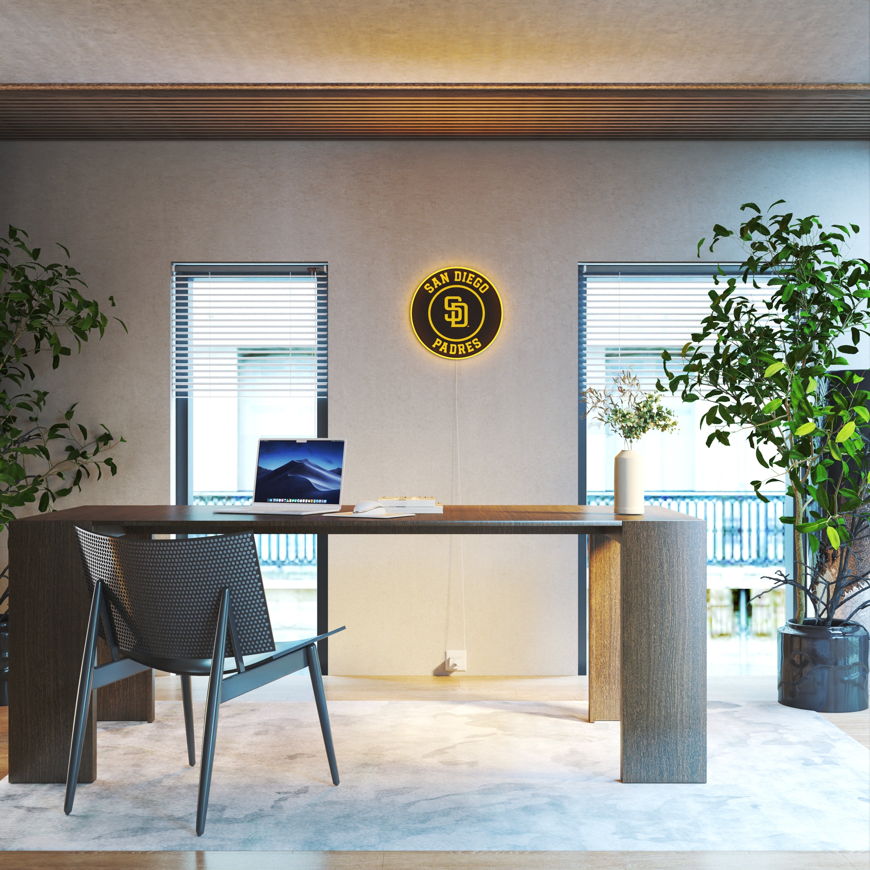 San Diego Padres Rounded Logo, LED neon sign