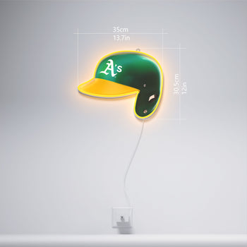 Oakland Athletics Helmet, LED neon sign