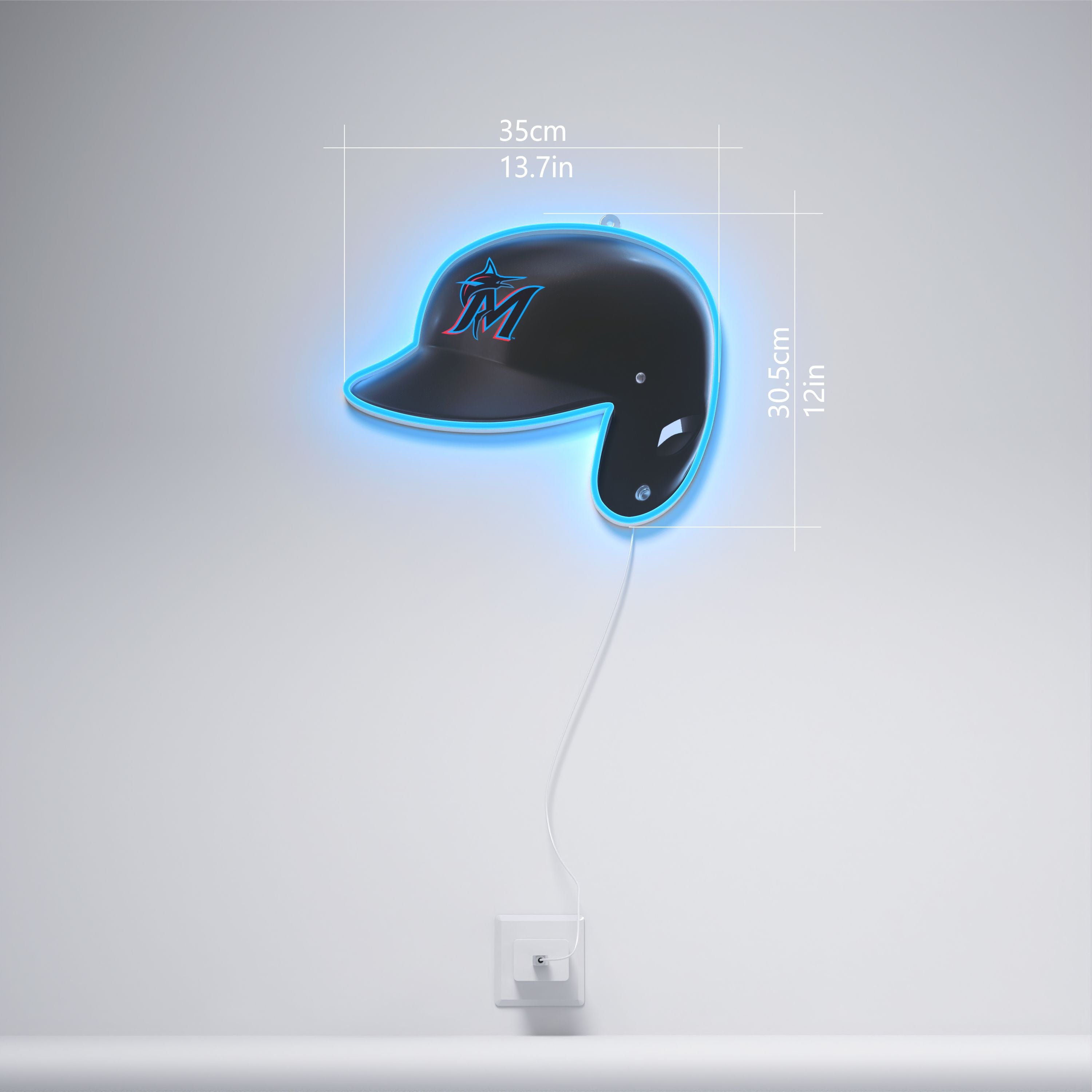 Miami Marlins Helmet, LED neon sign