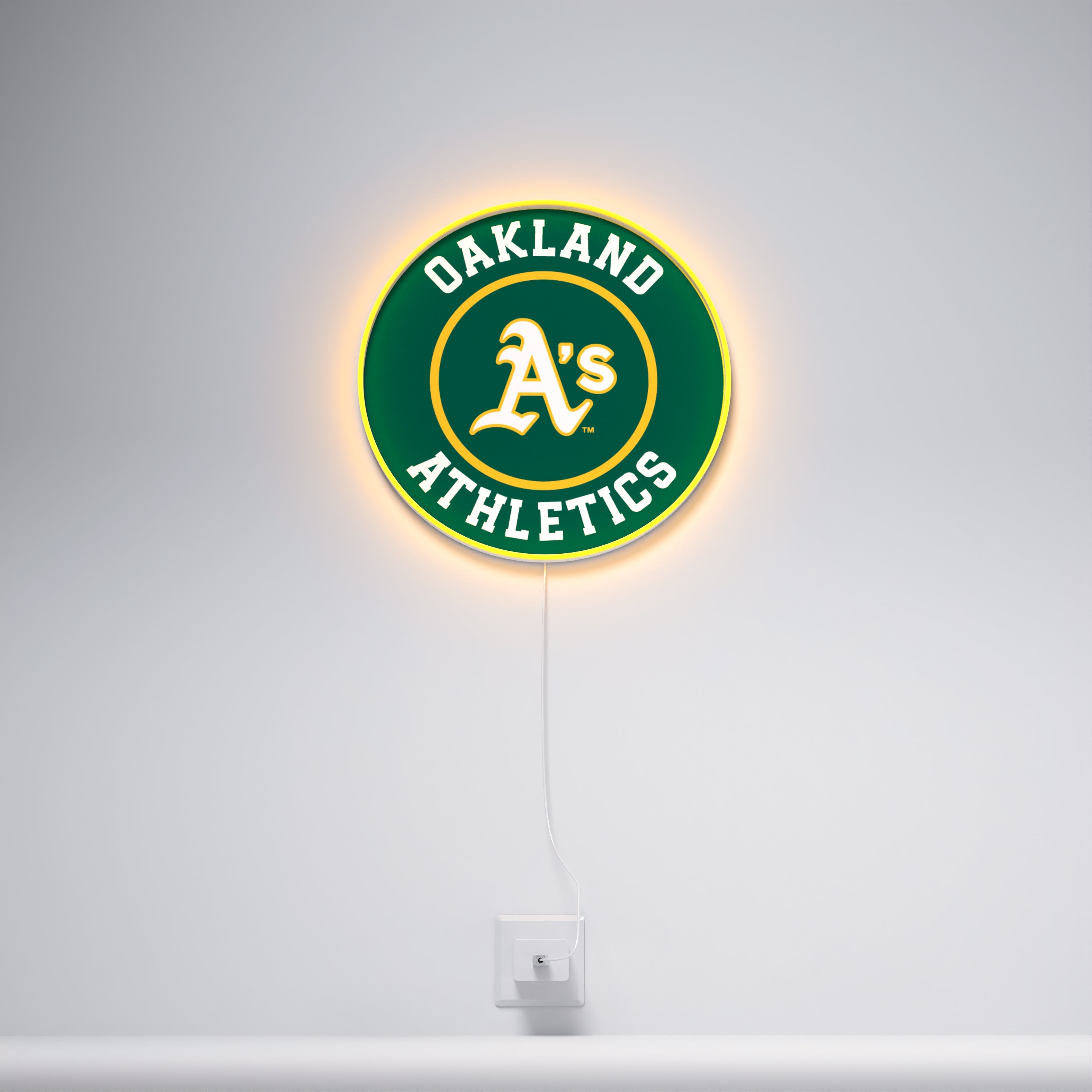 Oakland Athletics Rounded Logo, LED neon sign