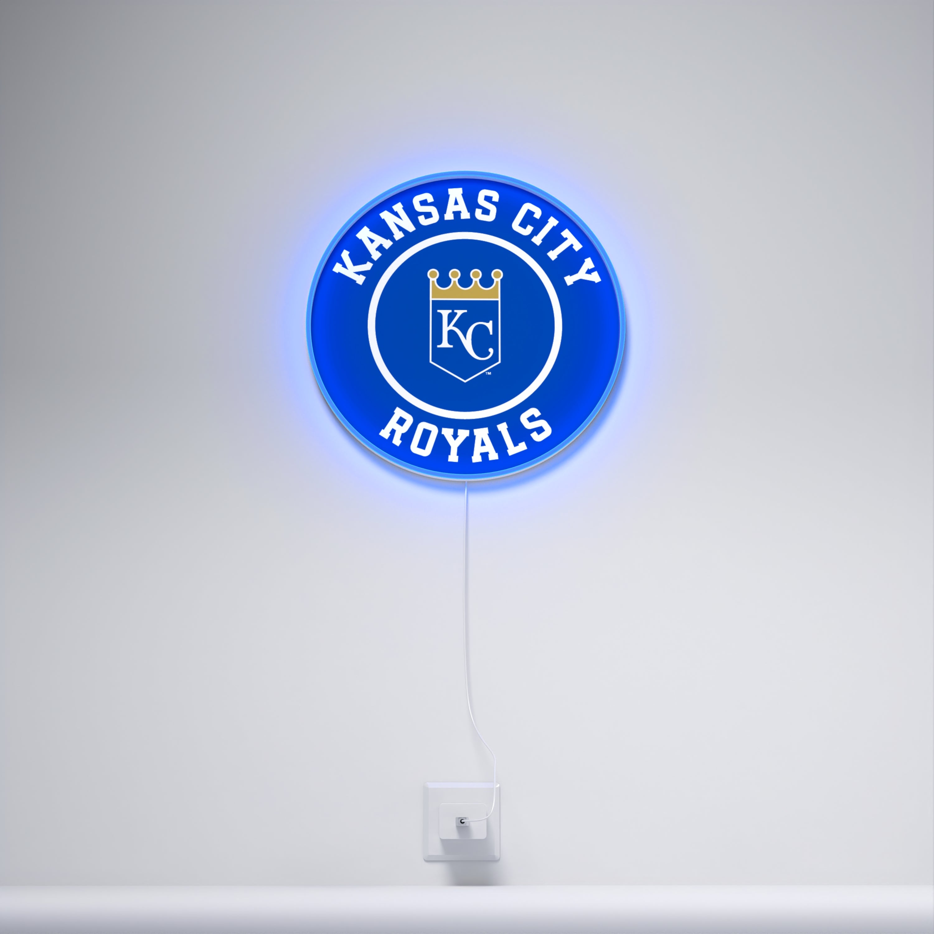 カンザスシティ・ロイヤルズの丸型ロゴ、LEDネオンサイン