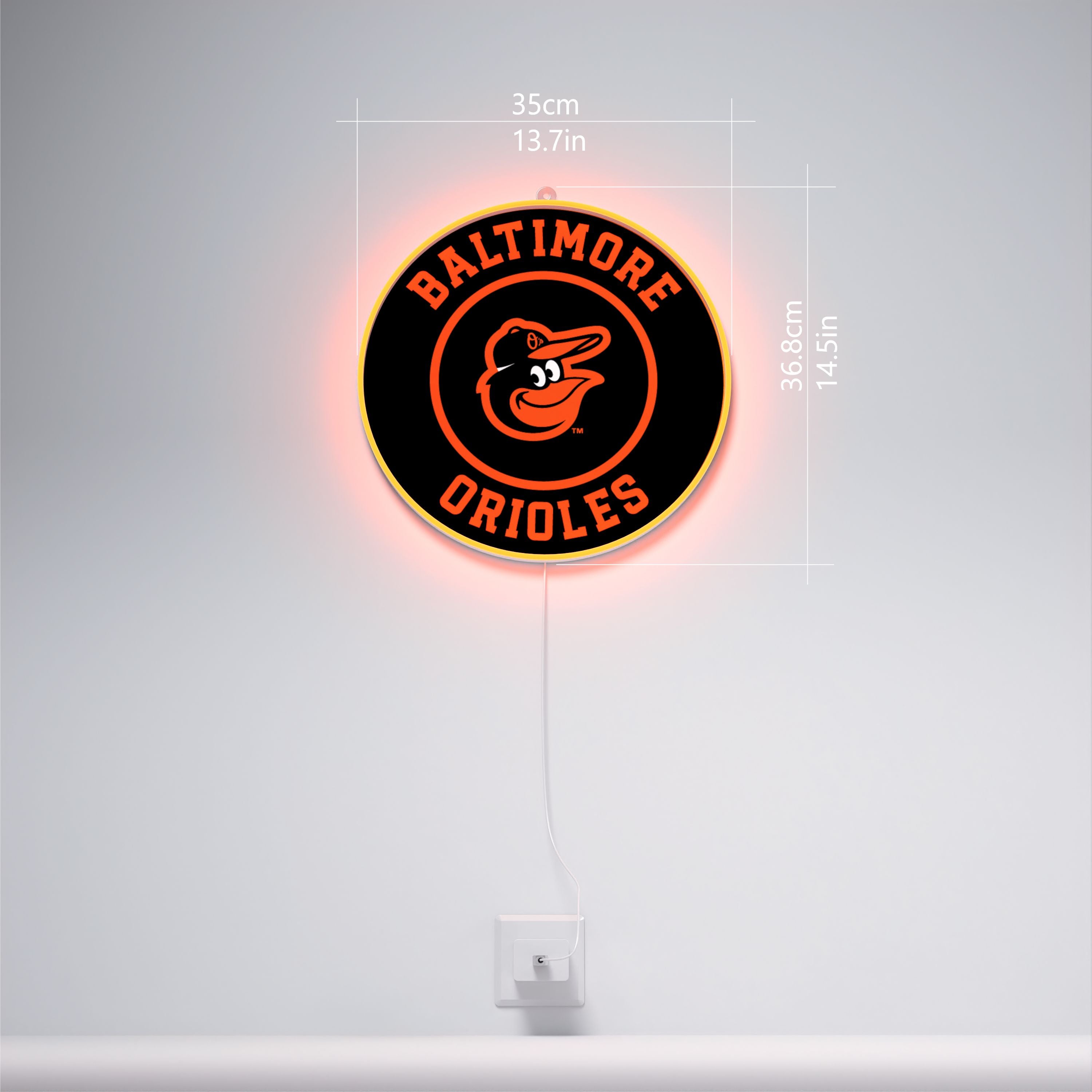 Baltimore Orioles Rounded Logo, LED neon sign