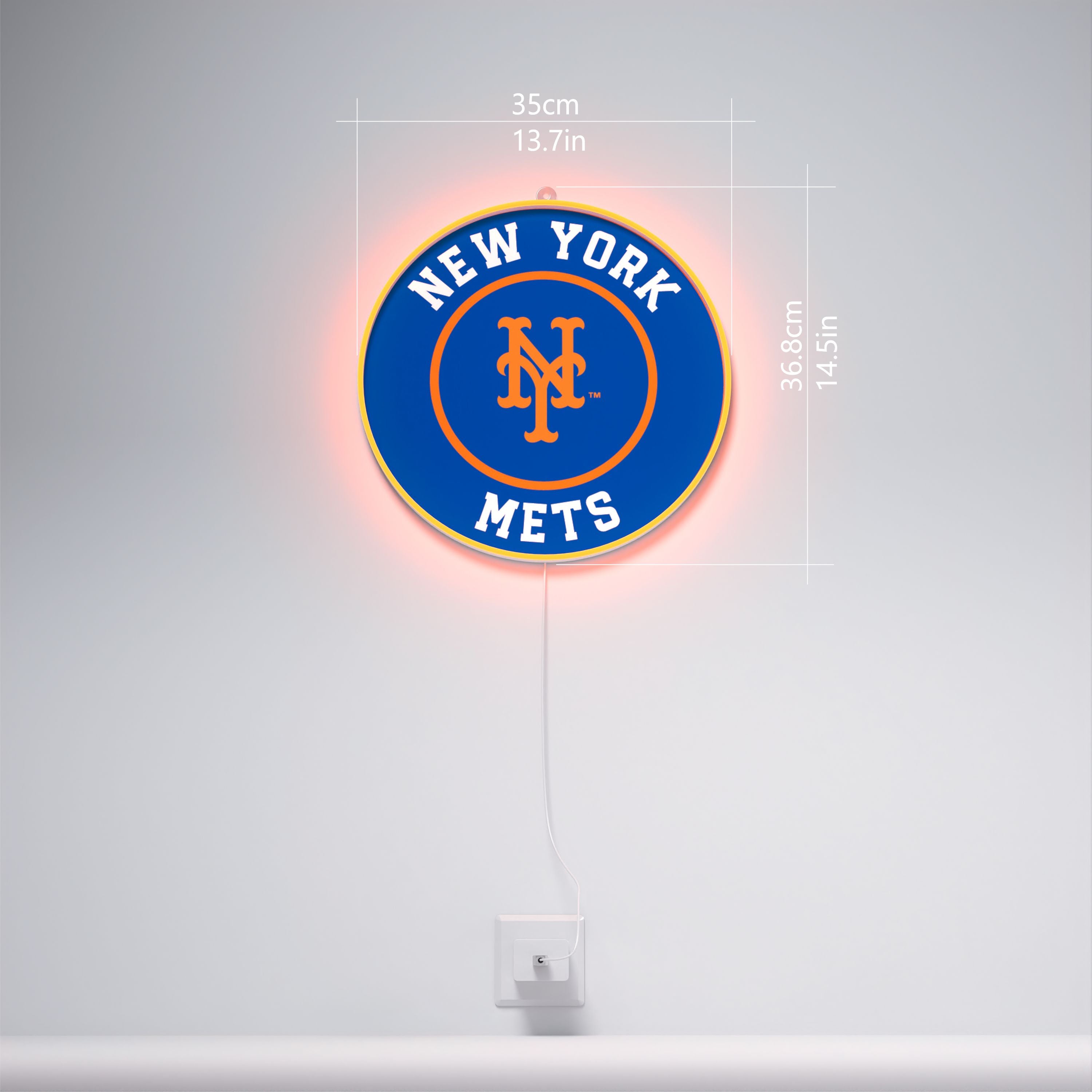 New York Mets Rounded Logo, LED neon sign
