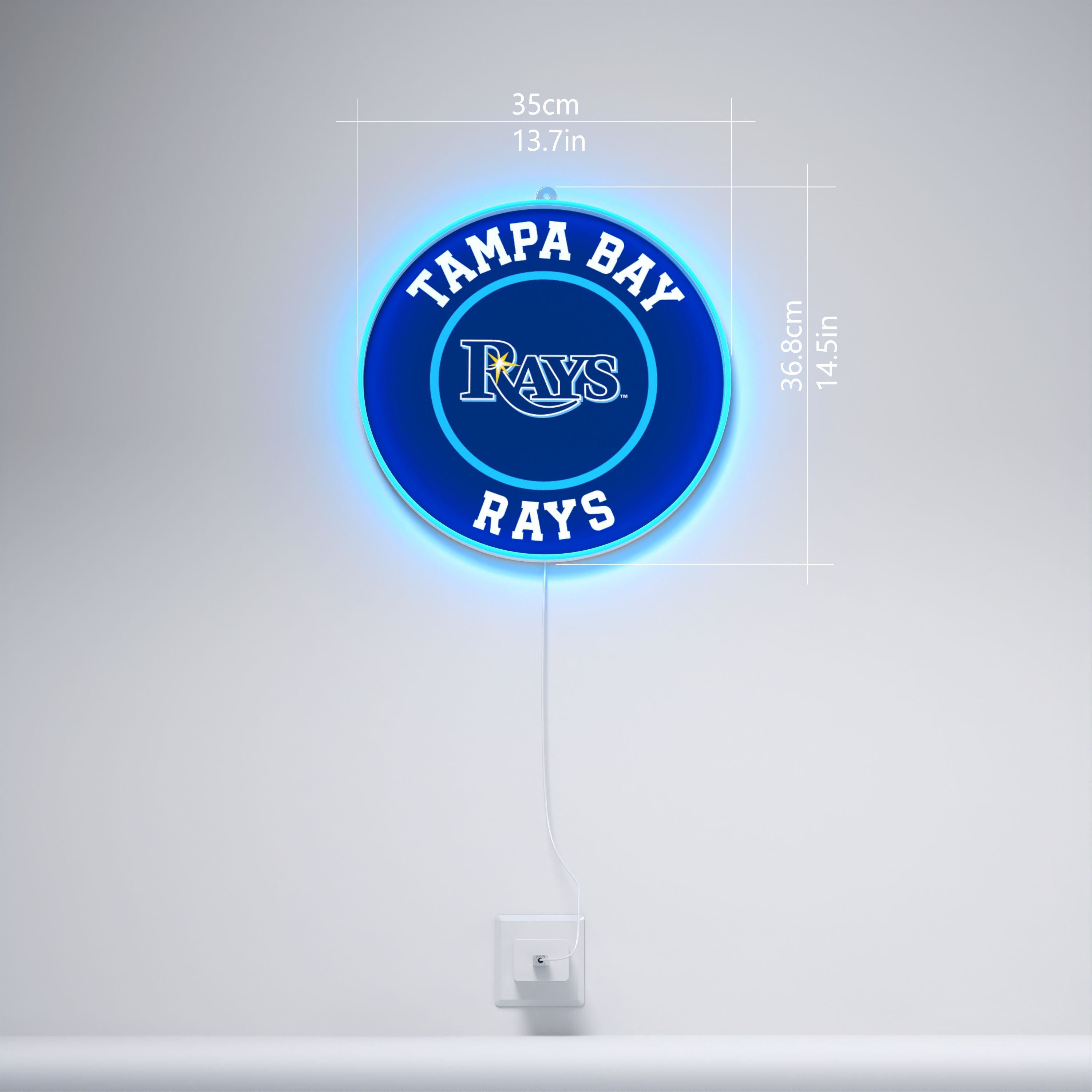 Tampa Bay Rays Rounded Logo, LED neon sign