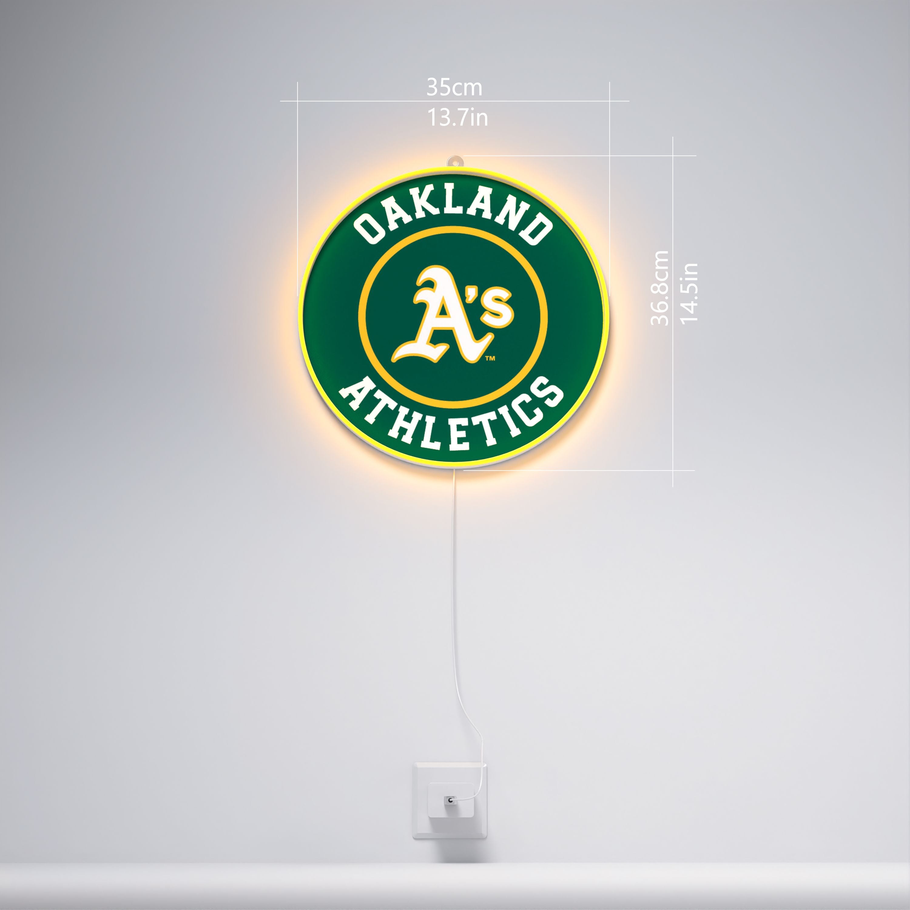 Oakland Athletics Rounded Logo, LED neon sign
