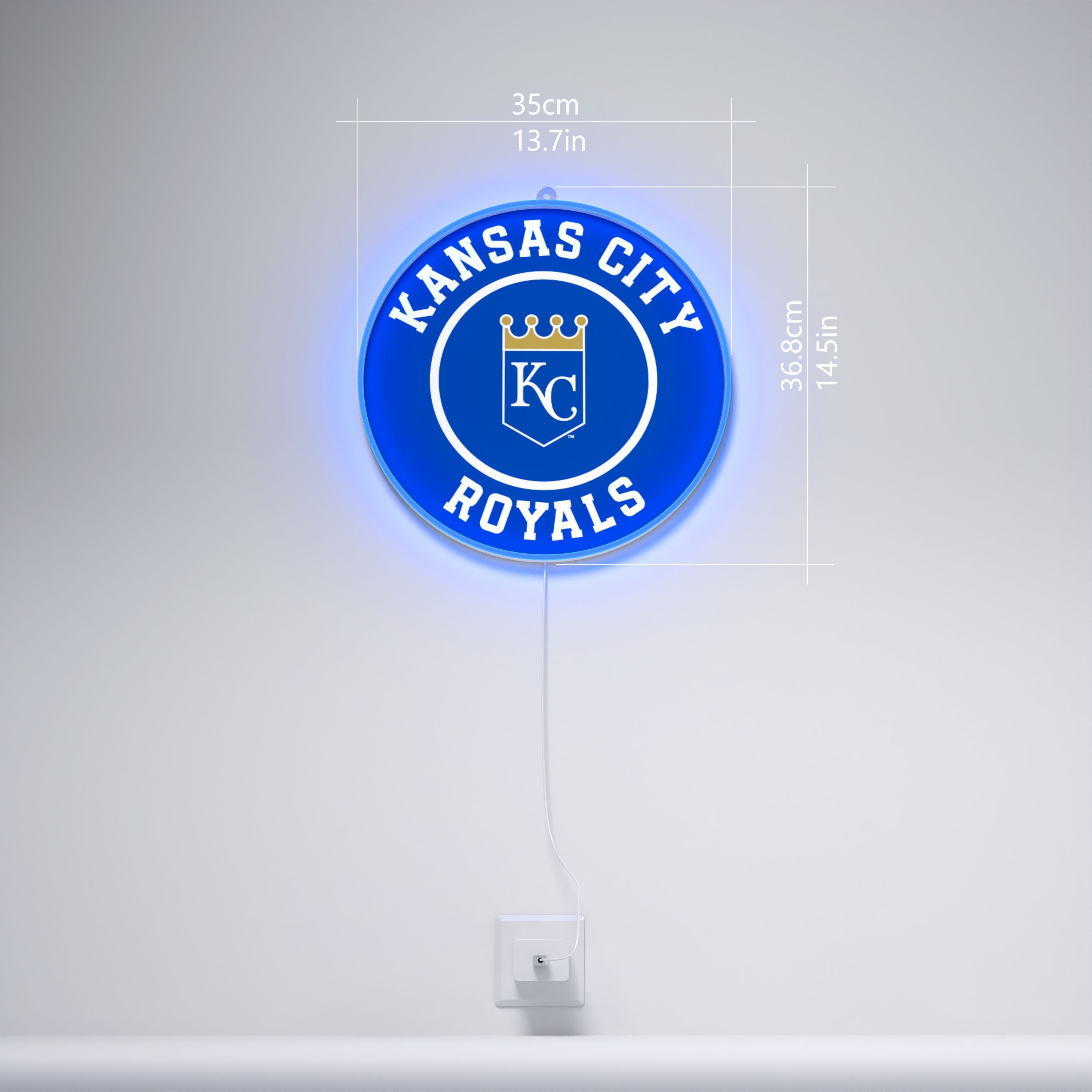 カンザスシティ・ロイヤルズの丸型ロゴ、LEDネオンサイン