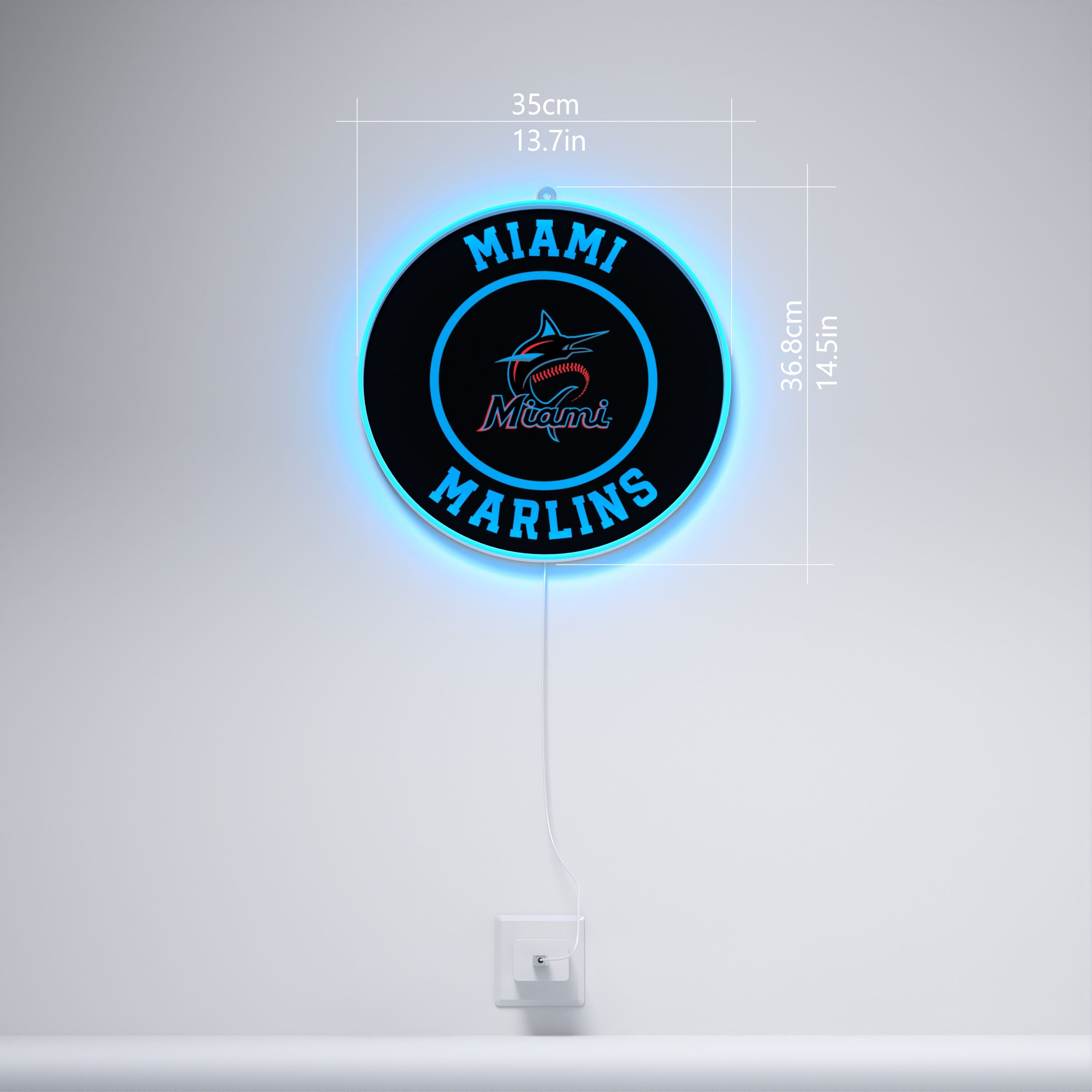 Miami Marlins Rounded Logo, LED neon sign - YELLOWPOP USA