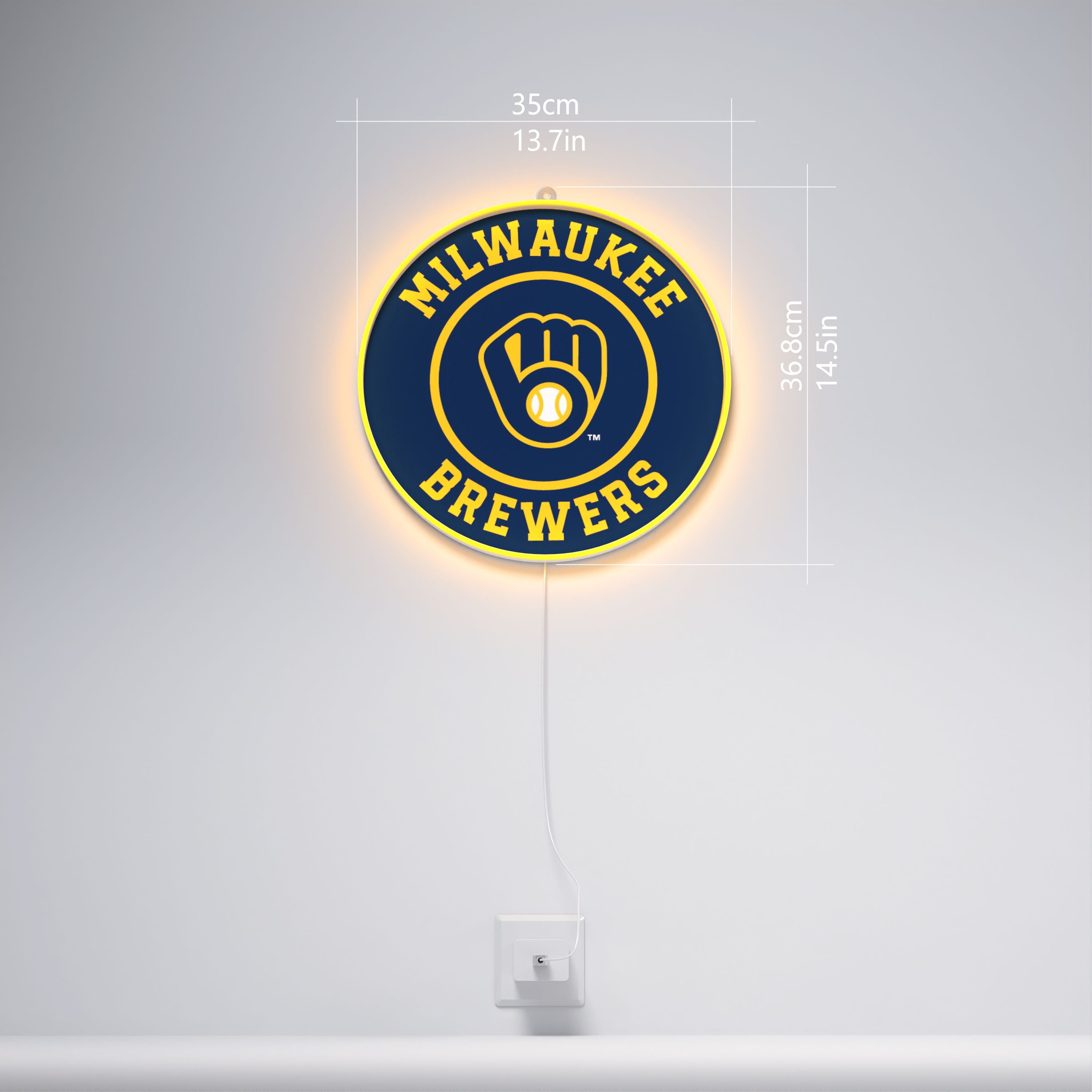 Milwaukee Brewers Rounded Logo, LED neon sign - YELLOWPOP USA