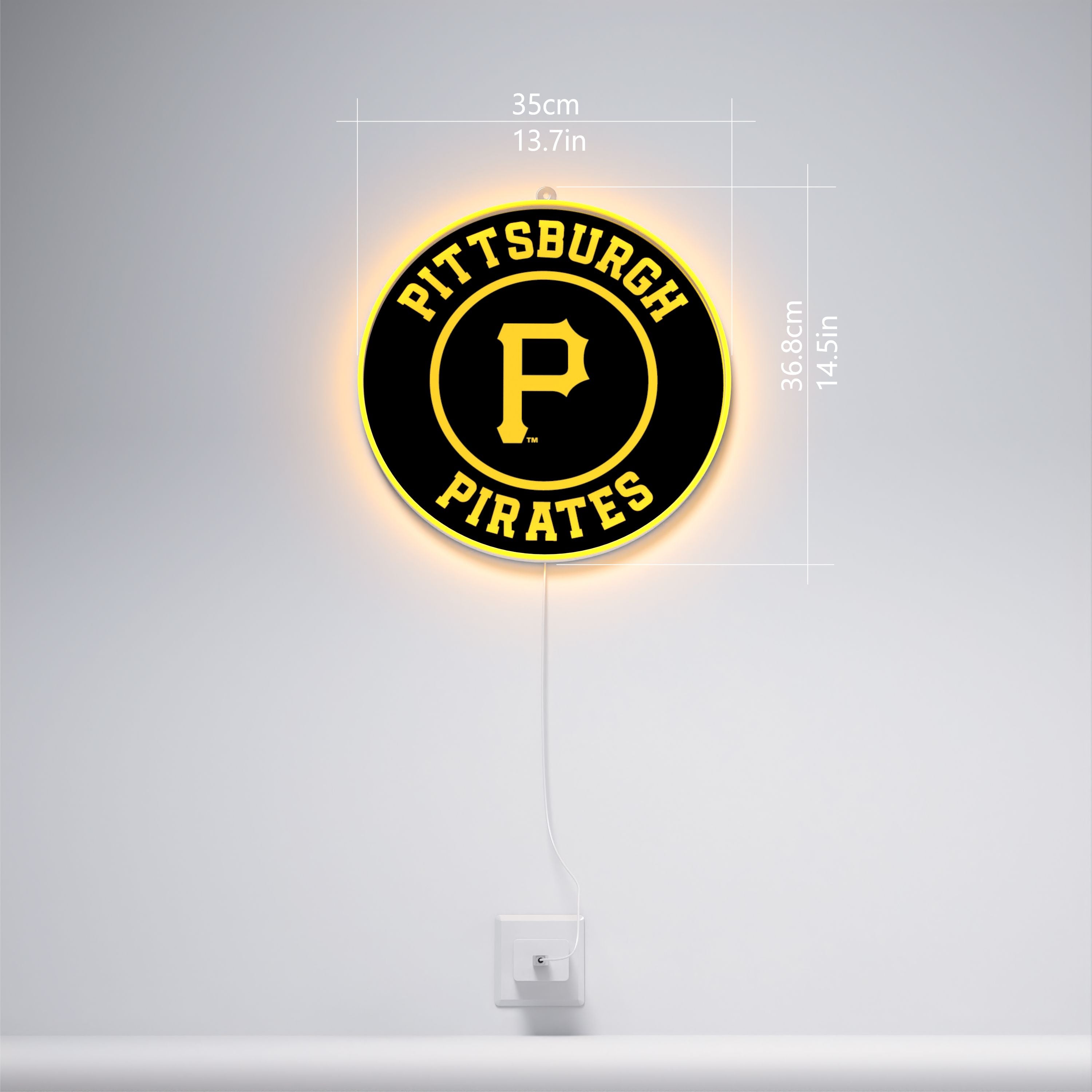 Pittsburgh Pirates Rounded Logo, LED neon sign
