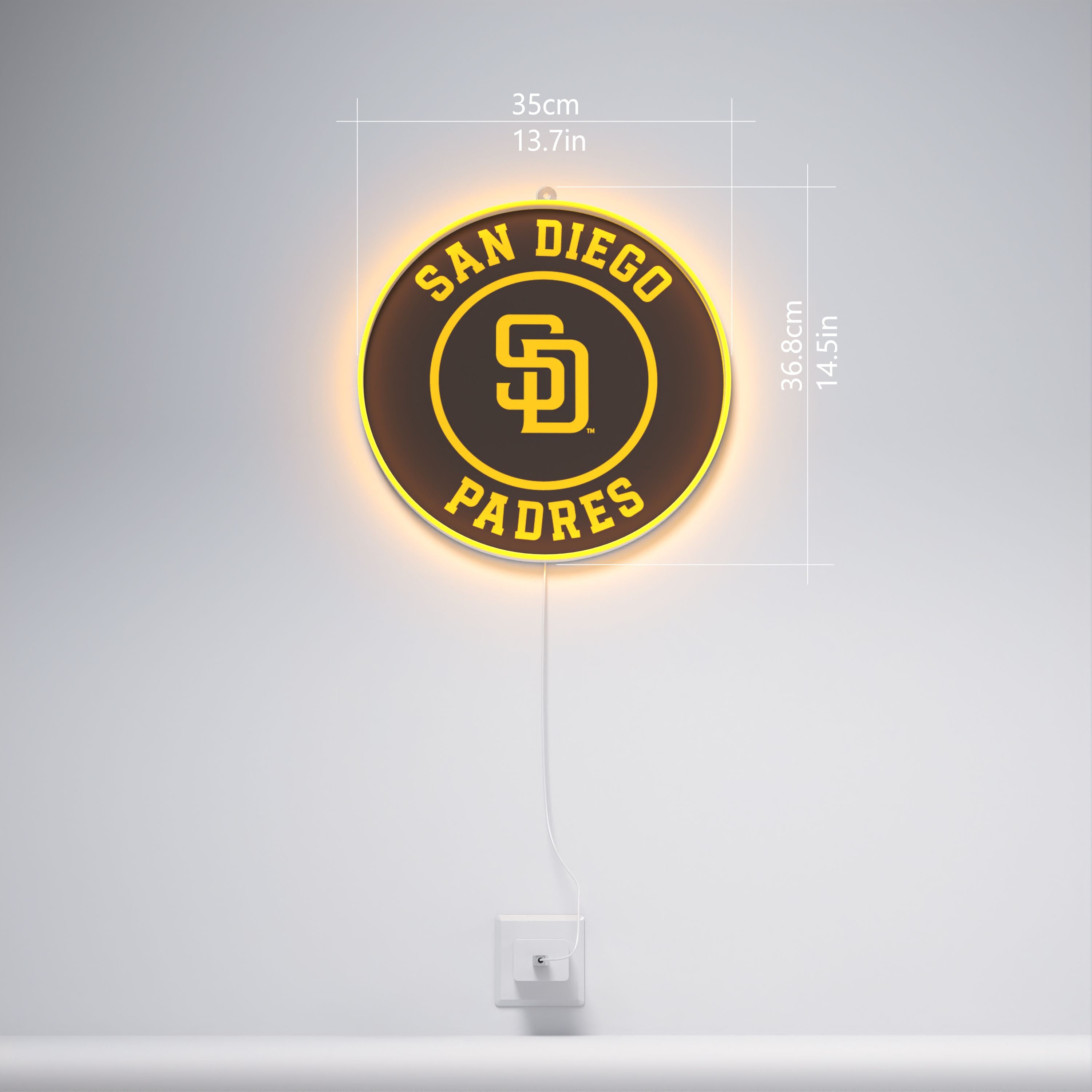 San Diego Padres Rounded Logo, LED neon sign
