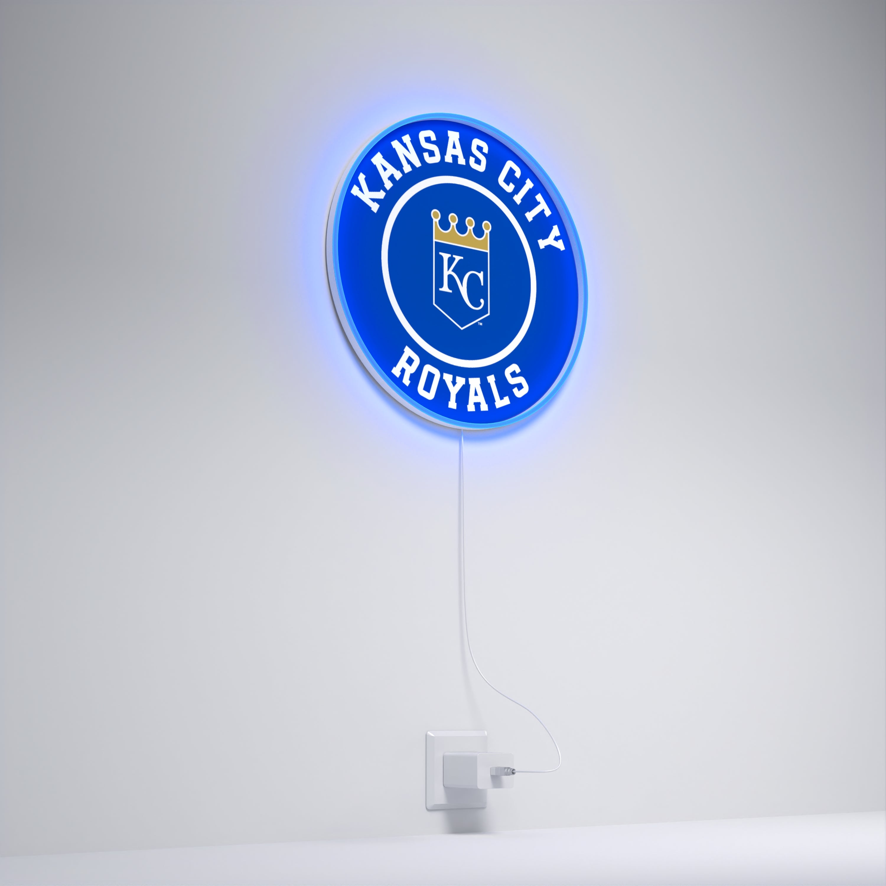 カンザスシティ・ロイヤルズの丸型ロゴ、LEDネオンサイン