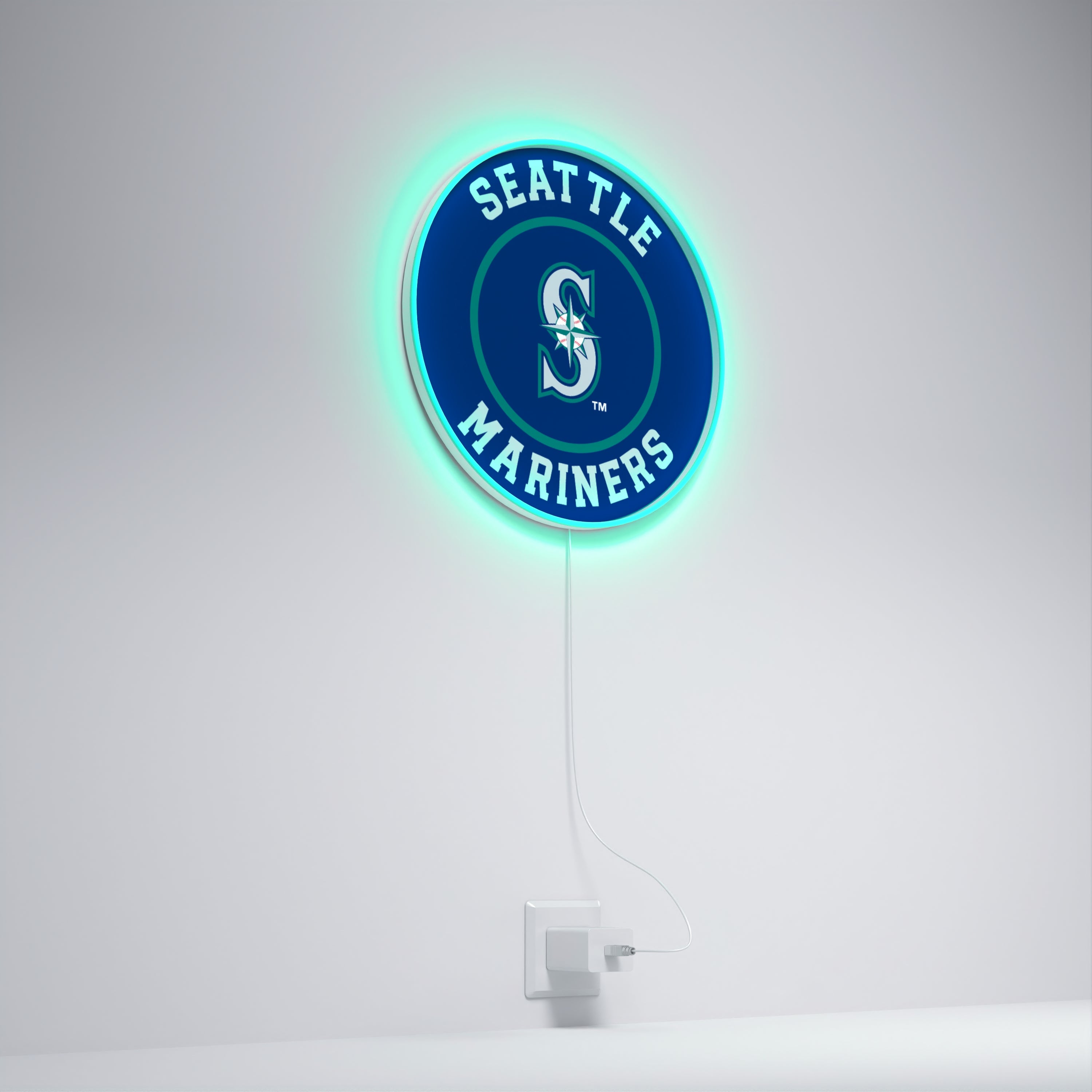 シアトルマリナーズの丸型ロゴ、LEDネオンサイン
