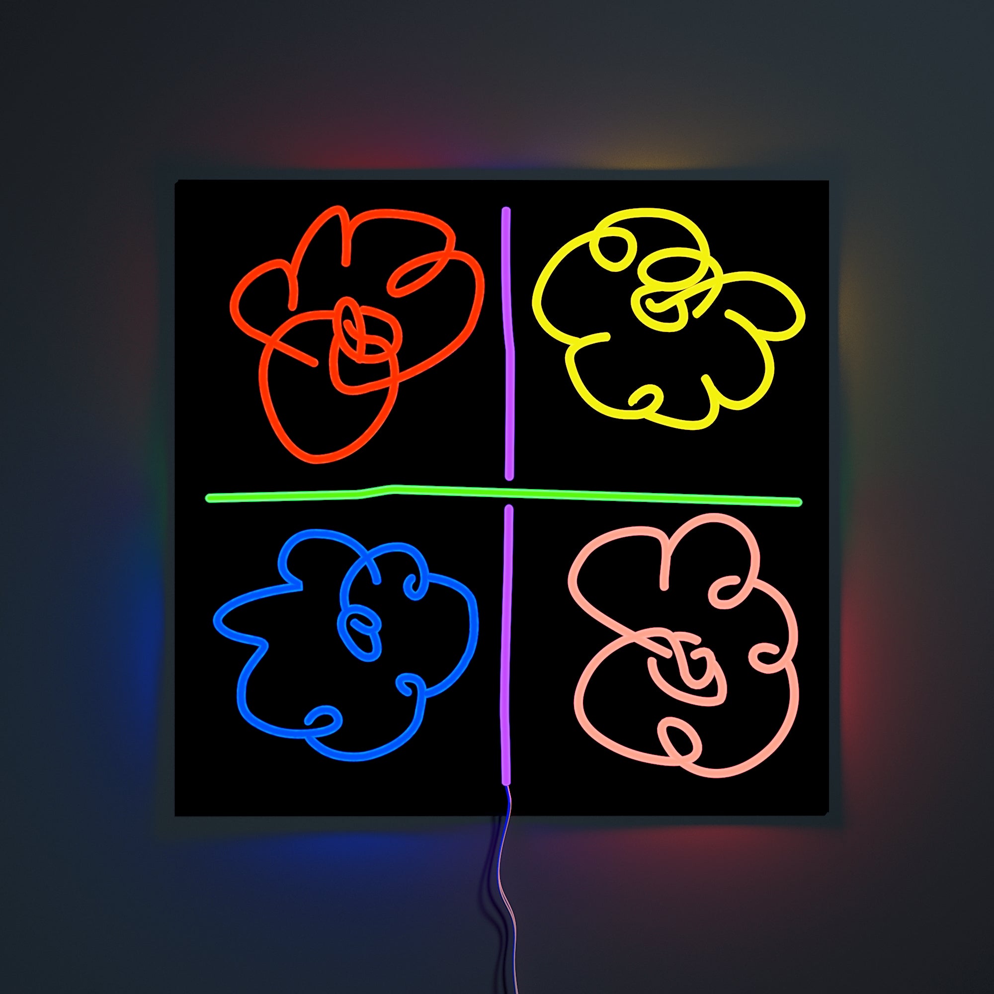 ミカリーン・トーマス作「Flowers」、LEDネオンサイン