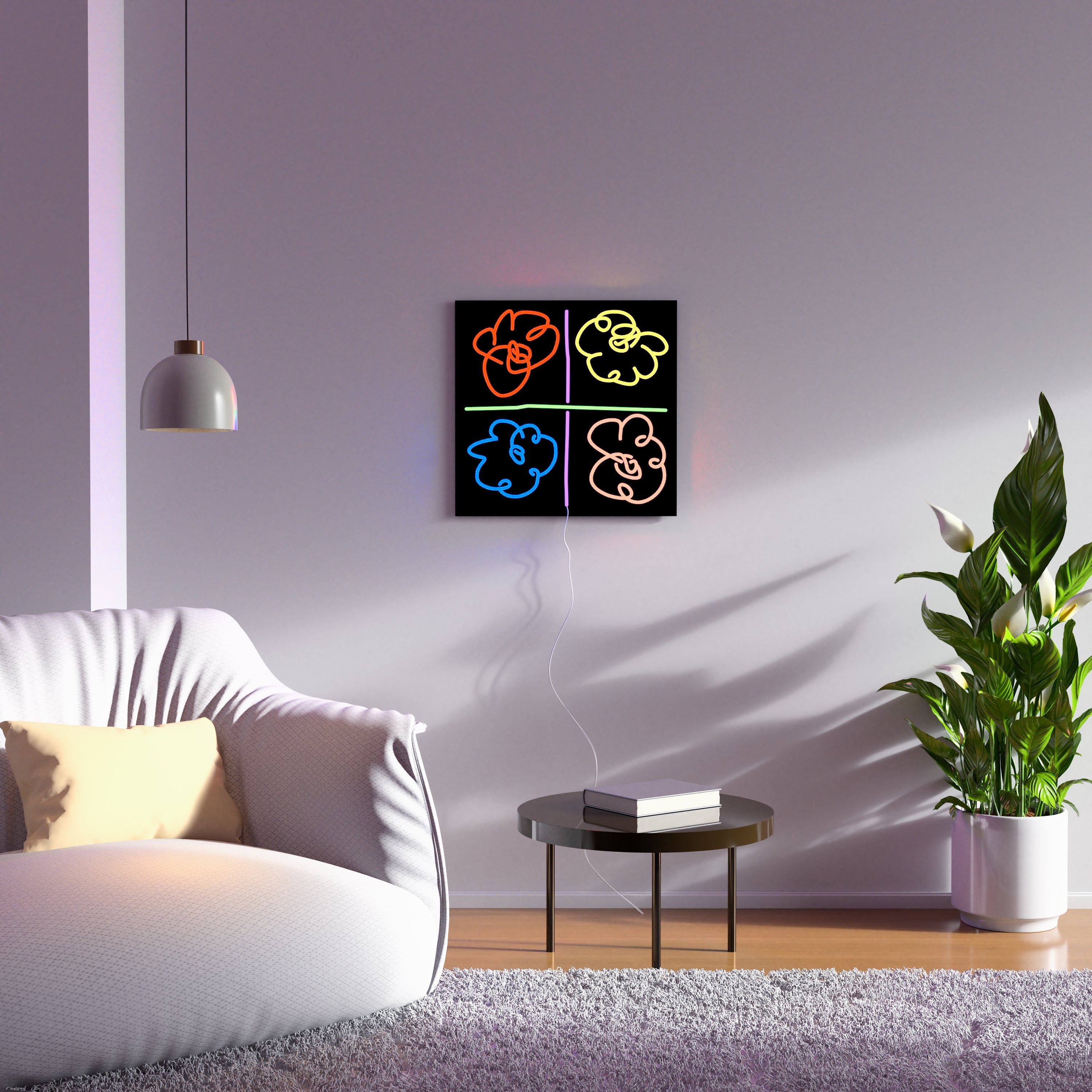 Flowers by Mickalene Thomas, LED neon sign – YELLOWPOP