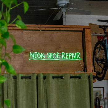 Neon Shoe Repair YP x Jean Michel Basquiat, LED neon sign