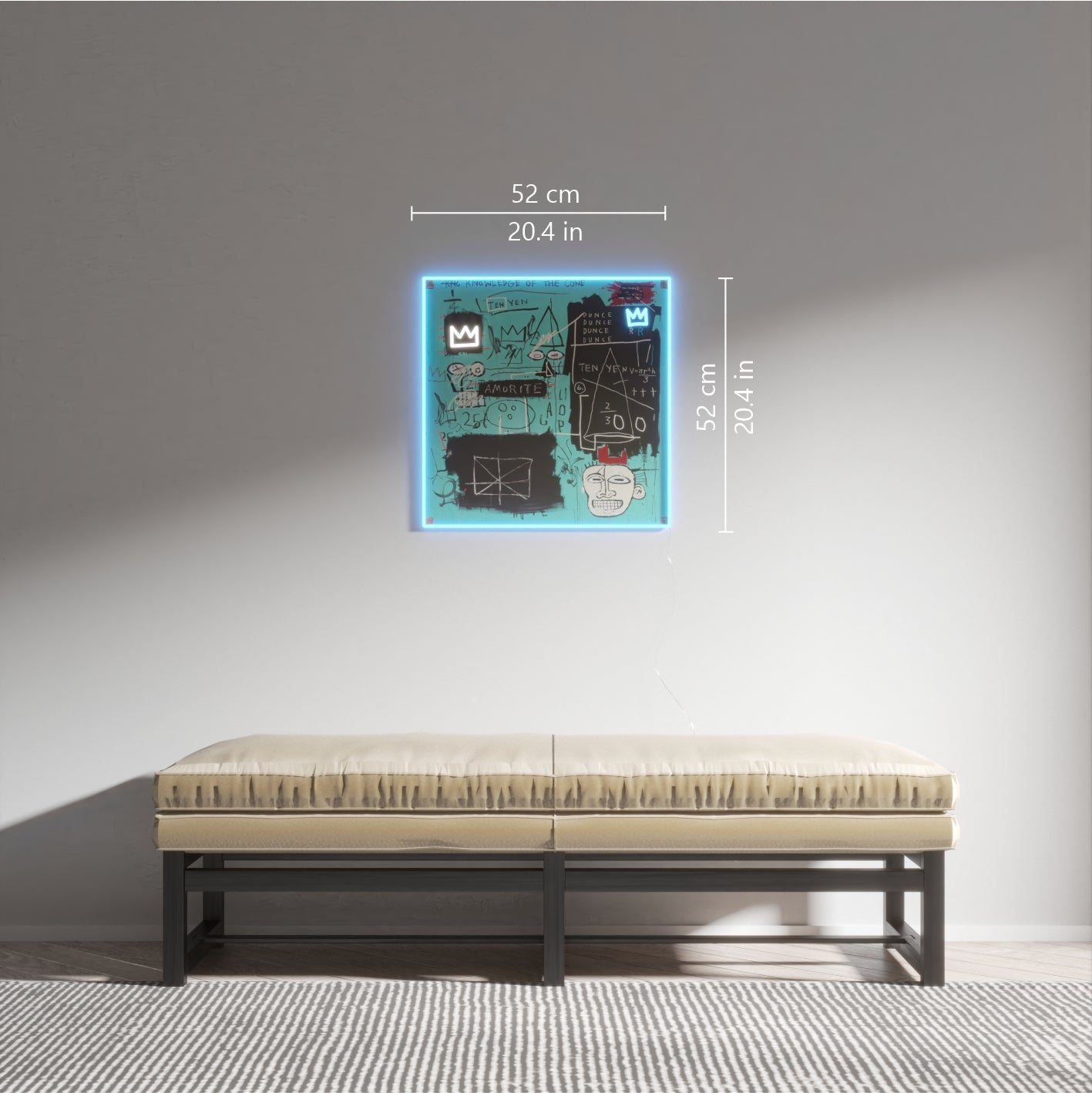 Equals Pi YP x Jean Michel Basquiat, LED neon sign