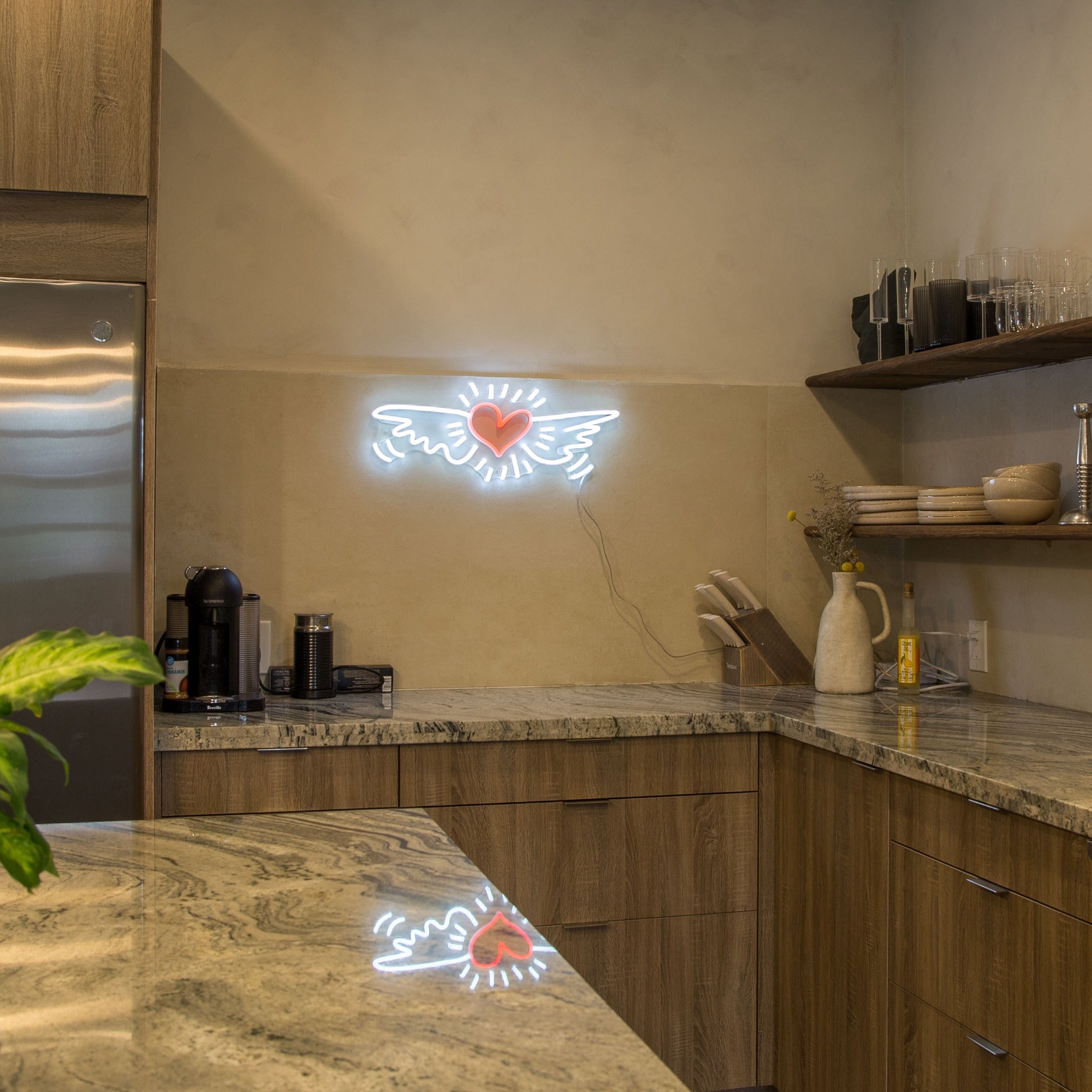 Wing Heart, YP x Keith Haring, LED neon sign