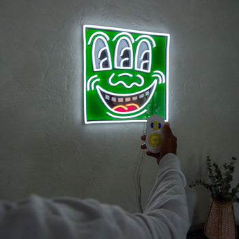 Triple Eyes, YP x Keith Haring, LED neon sign