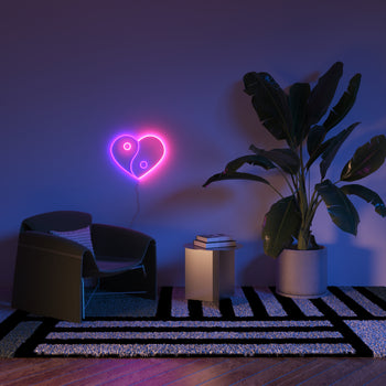 Yin & Yang Heart, LED neon sign