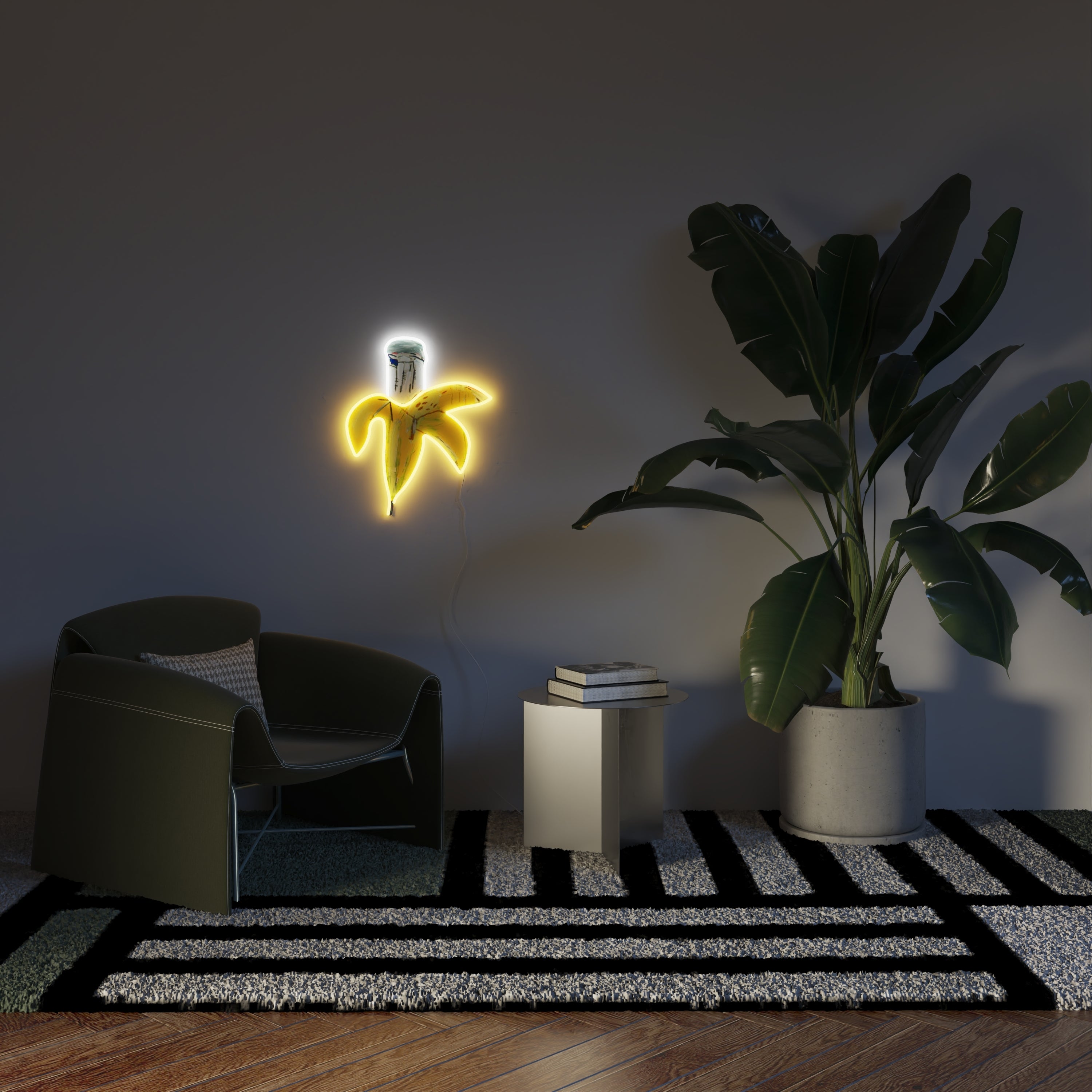 Banana YP x Jean Michel Basquiat, LED neon sign