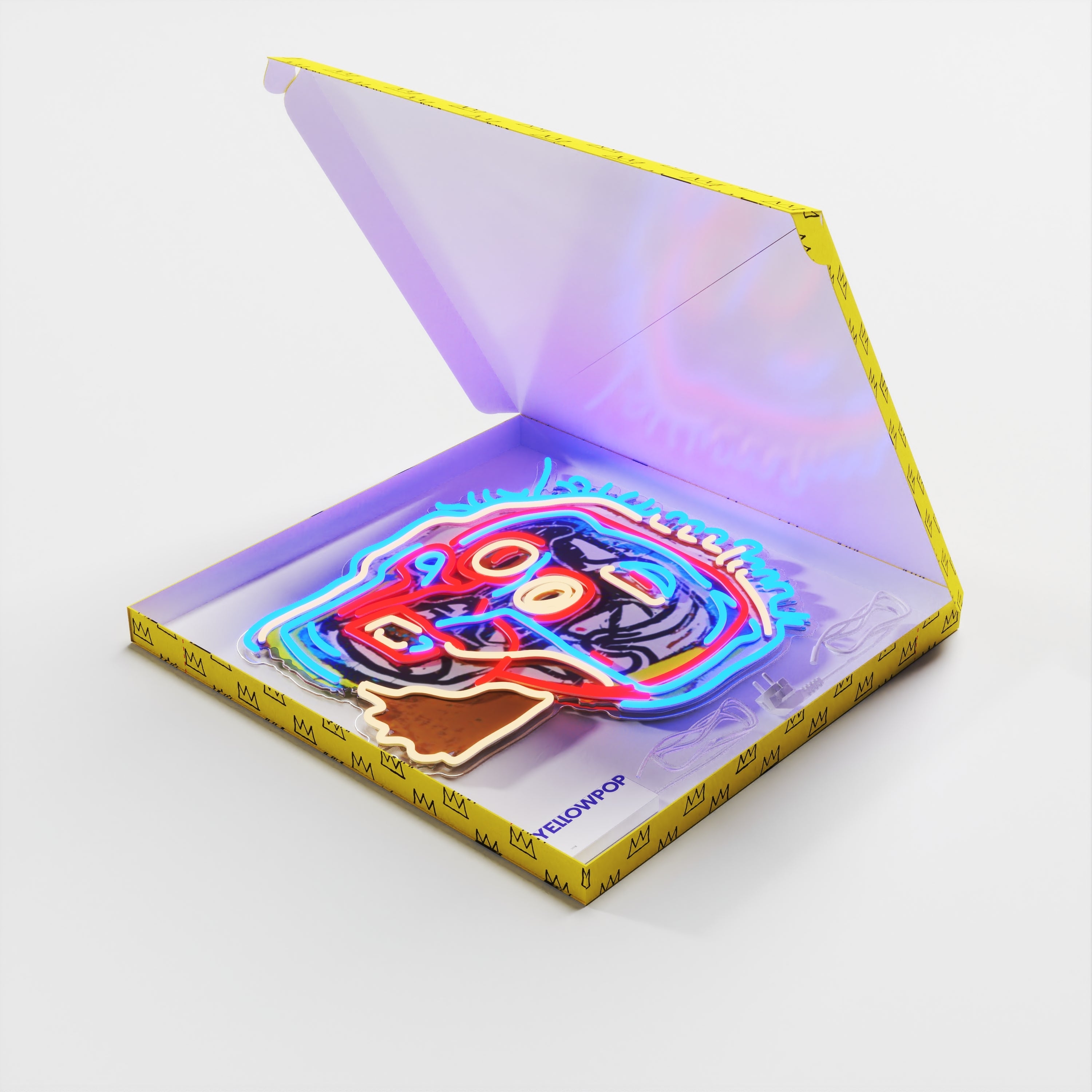 Untitled (Head) YP x Jean Michel Basquiat, LED neon sign