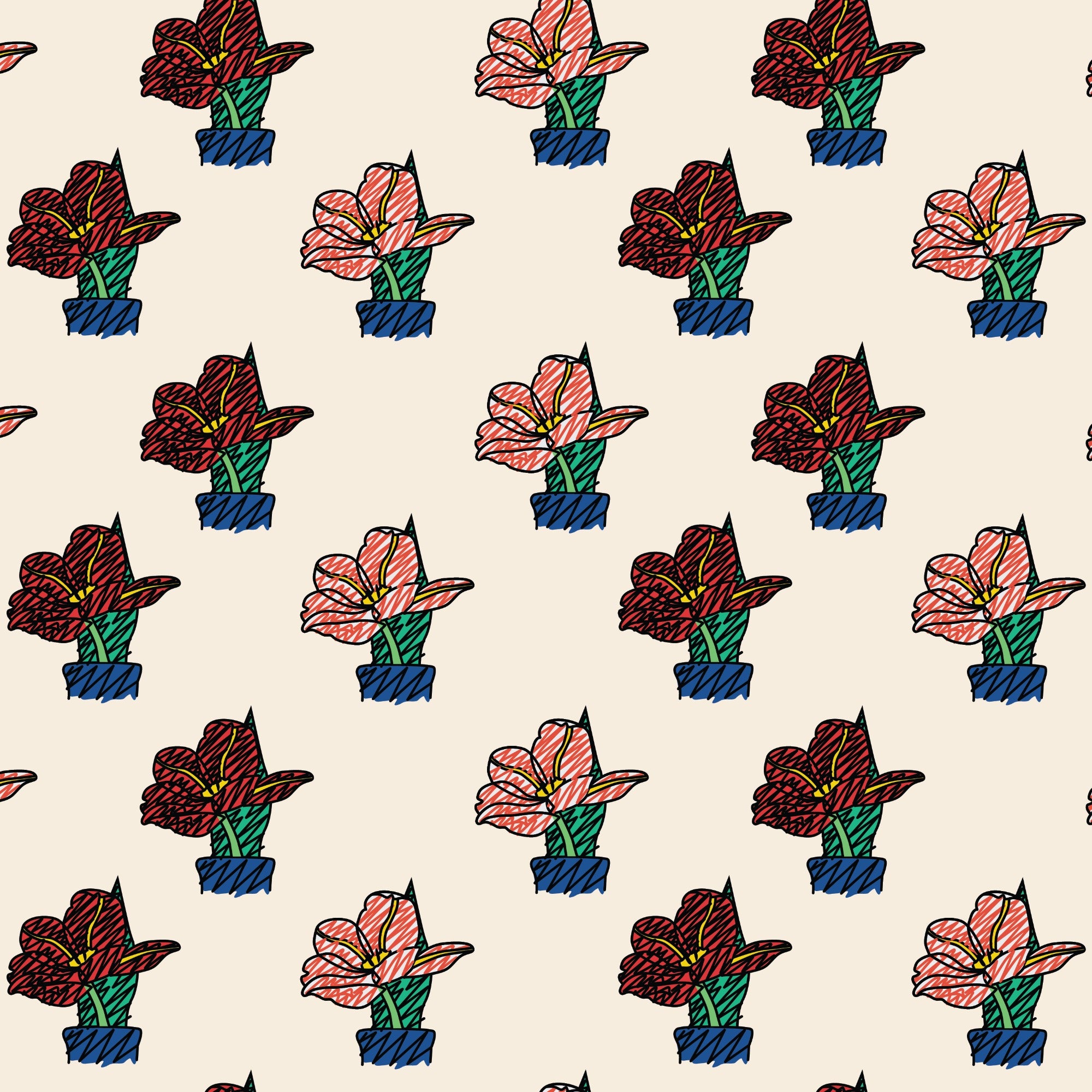 Flowers Pattern Wallpaper by Tom Wesselmann