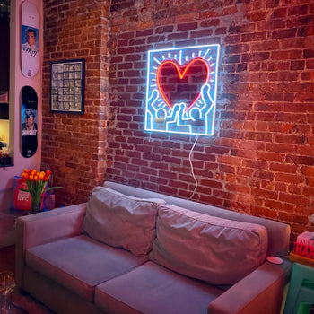 Radiant Heart, YP x Keith Haring, LED neon sign